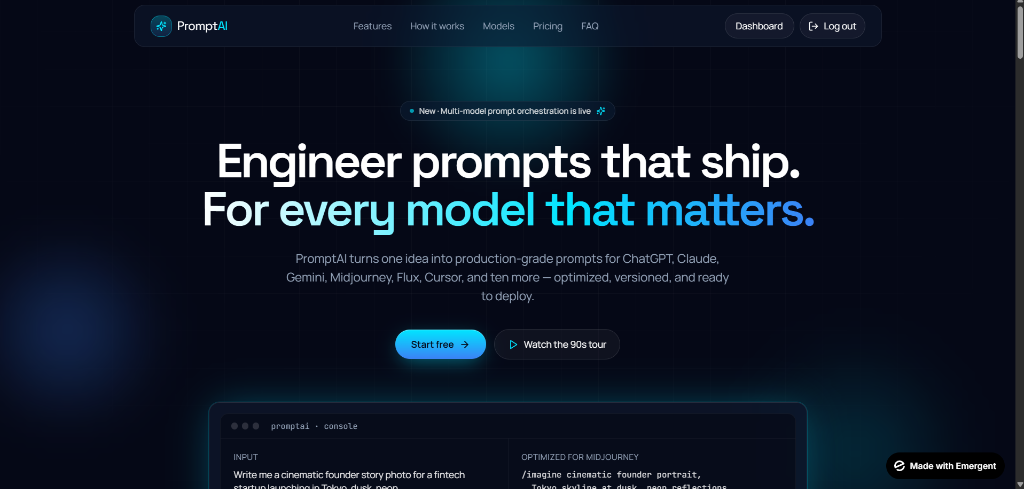 PromptAI multi-model prompt workspace
